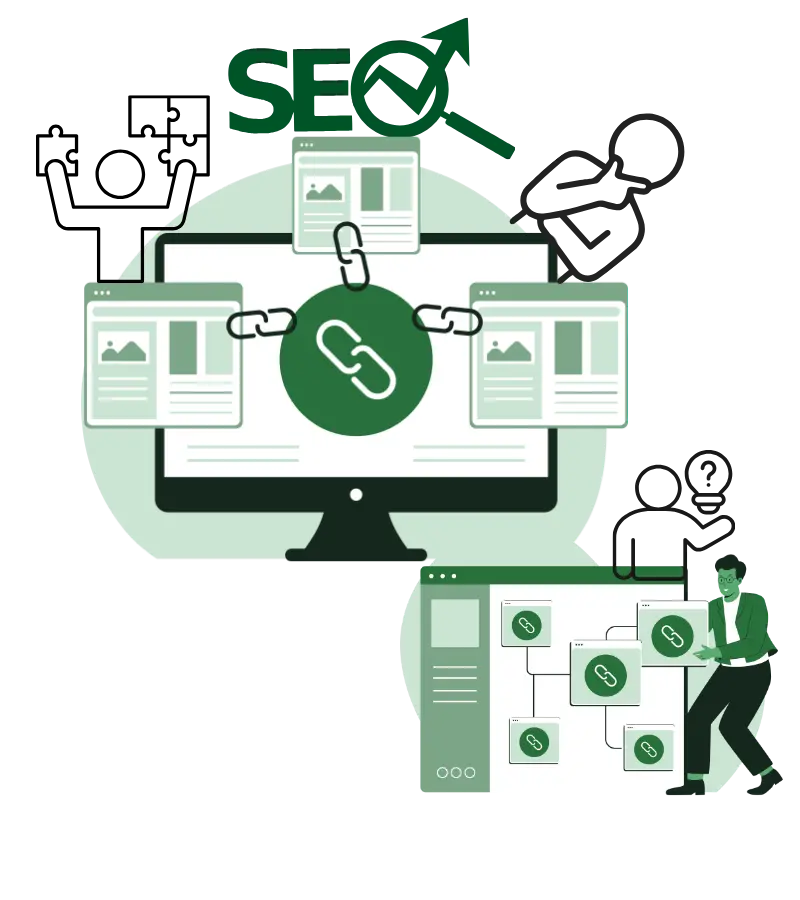 Illustration showing common SEO problems in Brooklyn websites including weak local SEO strategy, missing neighborhood targeting, poor mobile performance, and thin service content affecting visibility and conversions