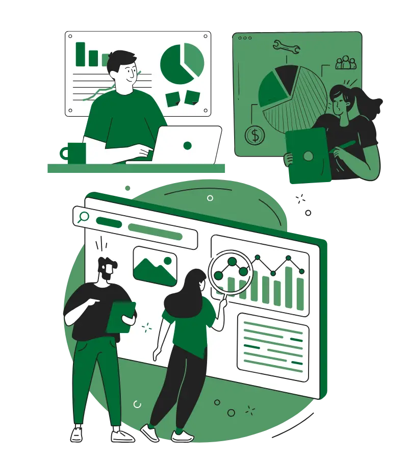 Illustration showing an effective dental SEO structure with treatment pages, strong local targeting, trust-building content, and appointment-focused calls to action