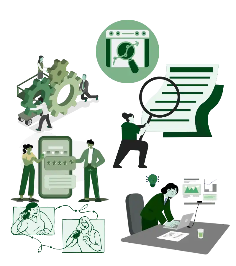 Illustration explaining why dentist SEO matters in Manhattan, showing patients searching for treatments, comparing practices, and booking appointments based on local search results