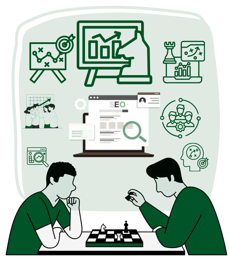 Illustration explaining why SEO matters for Manhattan businesses, showing fast customer decision-making, local search intent, and increased trust leading to higher conversions