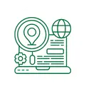 Illustration showing local SEO optimization for Queens businesses through location-specific pages, Google Business Profile alignment, local content, and improved geographic search visibility.