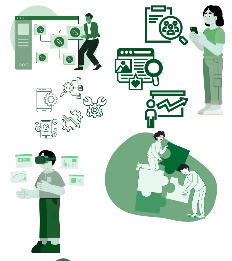 Illustration showing common SEO issues for Staten Island businesses including technical problems, weak page targeting, thin metadata, and poor mobile usability