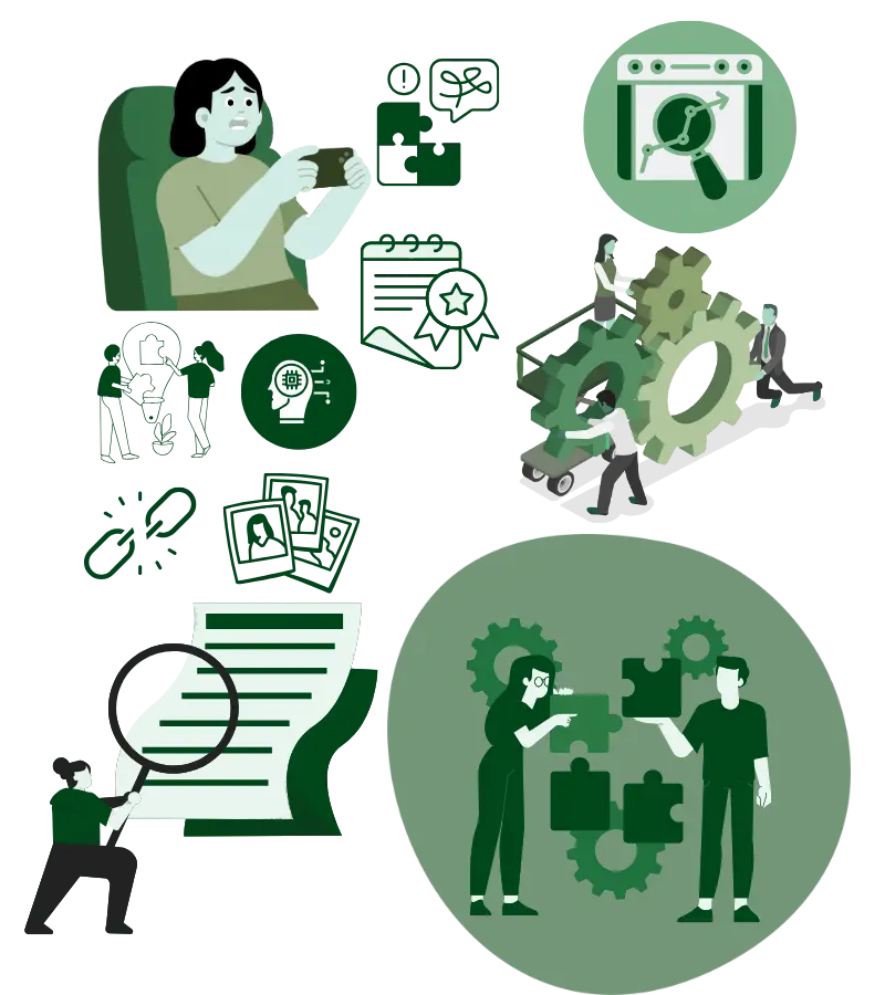 Illustration showing common SEO problems for Manhattan contractors including weak service pages, slow mobile performance, missing neighborhood targeting, and poor project gallery structure