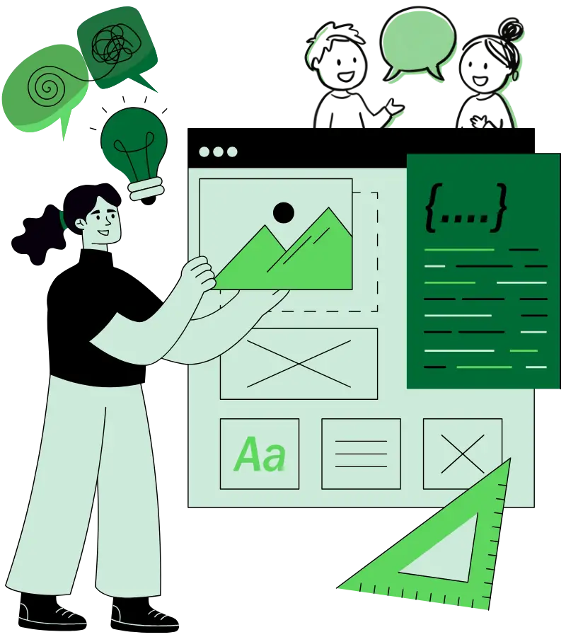 Illustration showing how conversion-focused web design builds trust, improves user experience, and turns visitors into customers.
