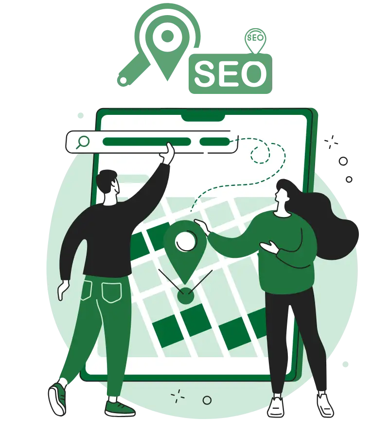 Illustration explaining how Local Maps marketing helps businesses appear in Google Maps and the Local Pack through Google Business Profile optimisation.