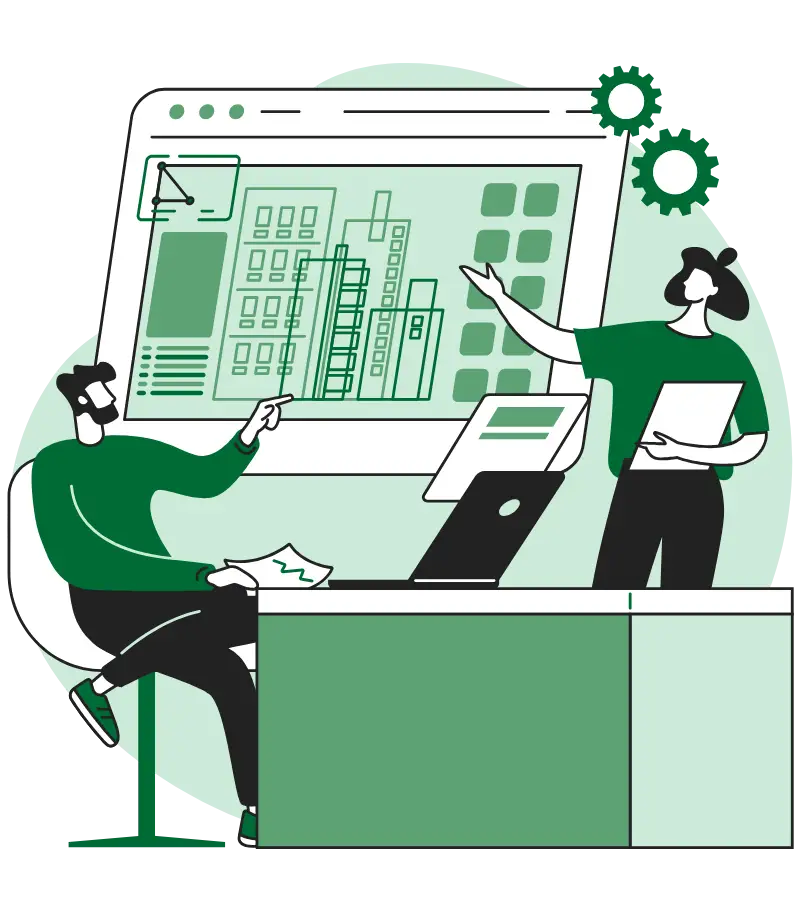 Illustration showing when custom software becomes a better investment than off-the-shelf solutions.