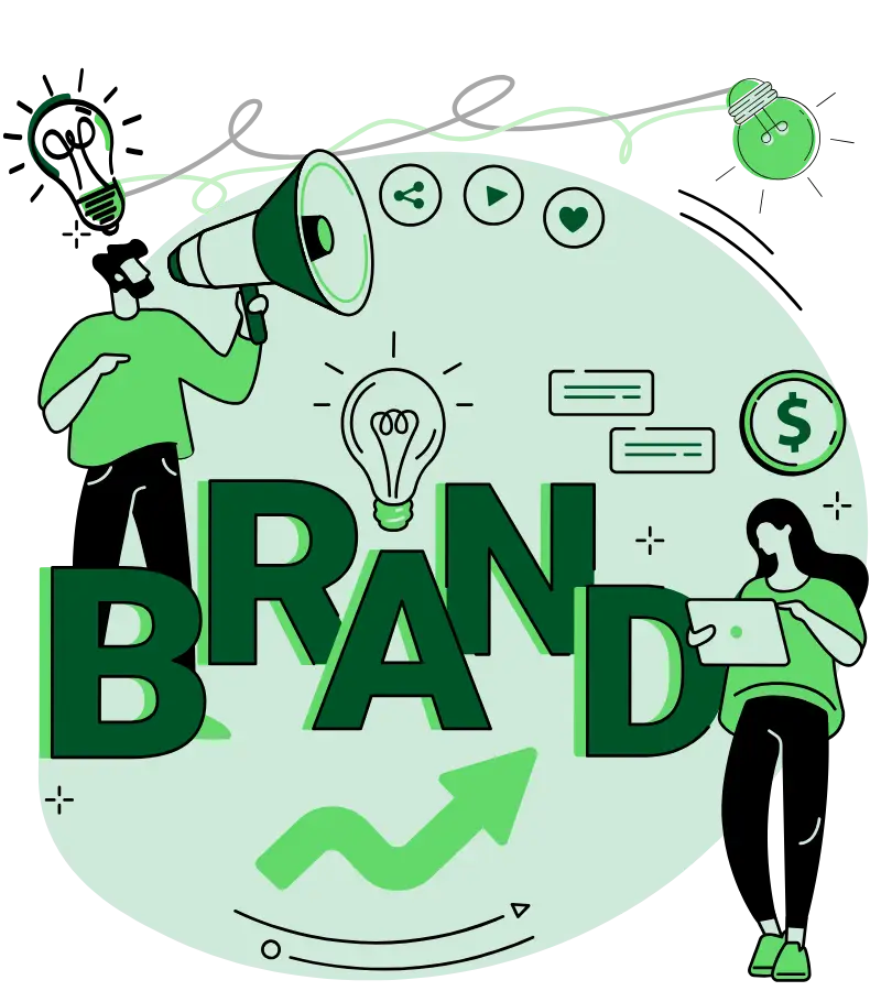 Illustration of strategic branding helping businesses build trust, stand out, and attract loyal customers.