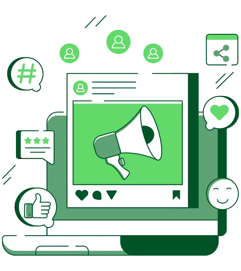 Illustration showing how Meta Ads help businesses reach the right audience, generate demand, and increase conversions.