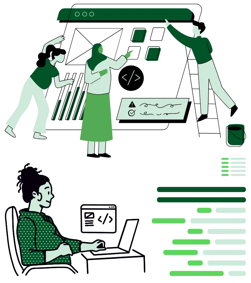 Illustration showing how quality website development improves speed, SEO performance, security, and long-term business growth.
