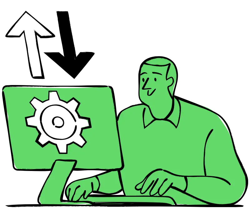 Illustration showing when custom software becomes a better investment than off-the-shelf solutions.
