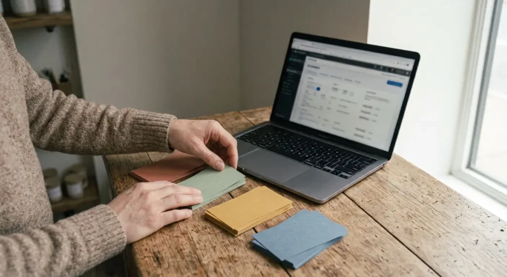 Organizing scattered items into clear groups, representing fixing a disorganized Google Ads account structure.