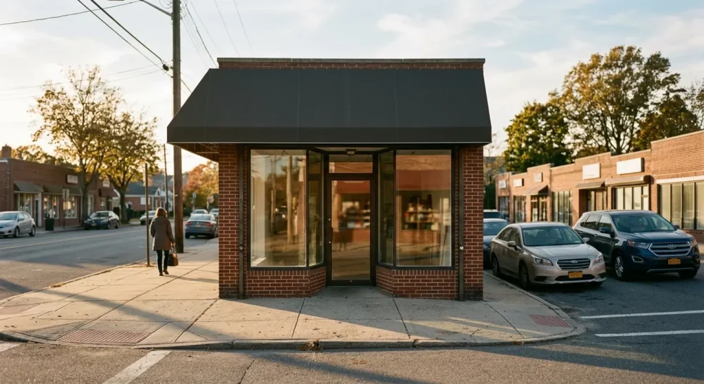 Suburban Long Island storefront representing a Nassau or Suffolk County small business