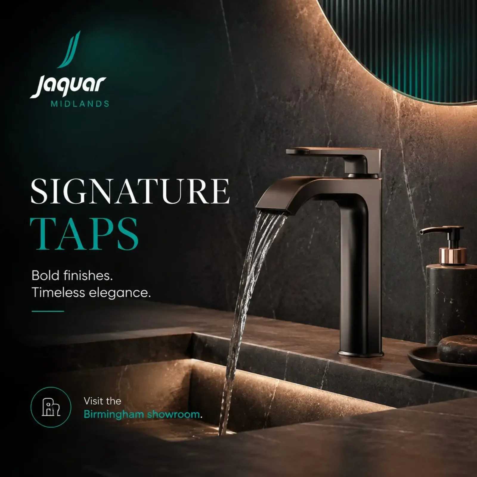 Jaquar bathroom taps promotional social media graphic