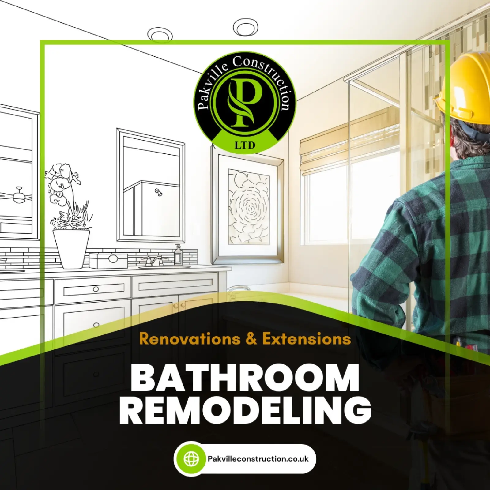Pakville Construction social media campaign graphic by Thrive SEO NYC