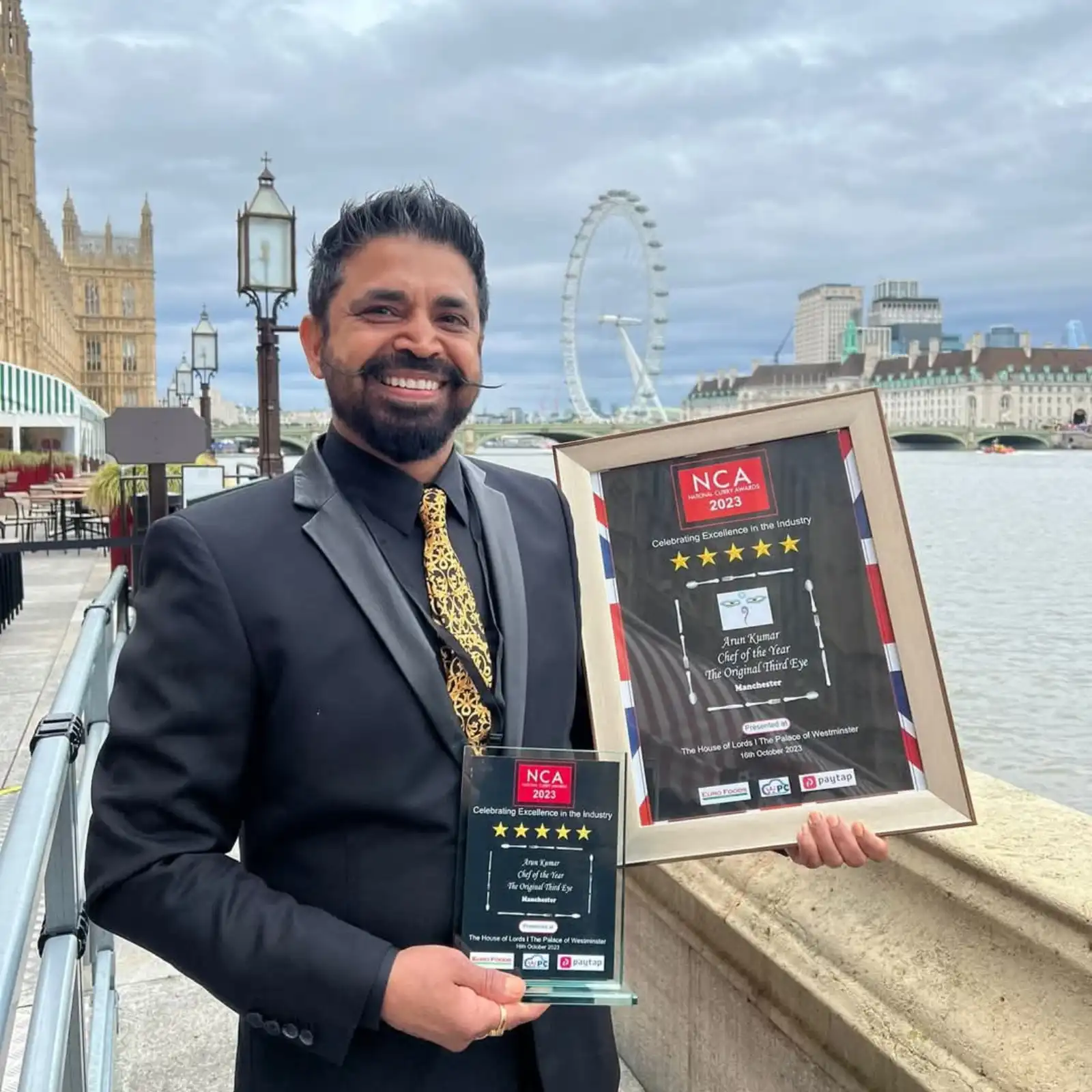 Third Eye Restaurant owner with National Curry Awards 2023