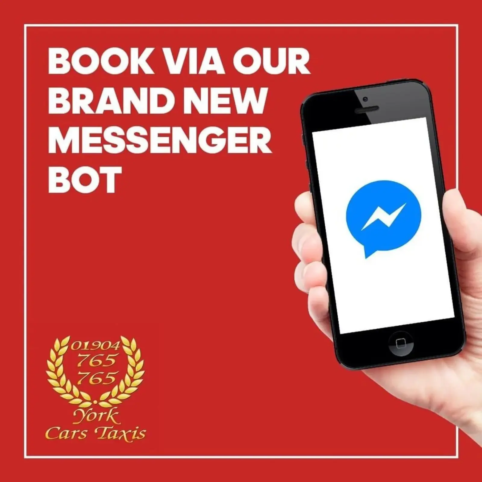 York Cars Messenger booking bot social media post by Thrive SEO NYC